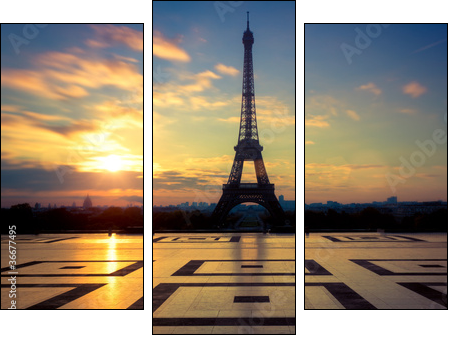 Tour Eiffel Paris France - Dreiteiliges Leinwandbild, Triptychon