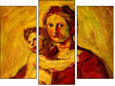 Madonna and Child Painting - Dreiteiliges Leinwandbild, Triptychon