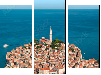 Luftaufnahme von Rovinj-Istrien im Sommer. - Dreiteiliges Leinwandbild, Triptychon