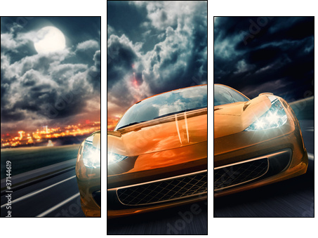 Night Drive - Dreiteiliges Leinwandbild, Triptychon