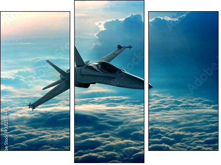 Fighter jet - Dreiteiliges Leinwandbild, Triptychon