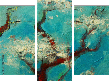 Arbre en fleurs - Dreiteiliges Leinwandbild, Triptychon
