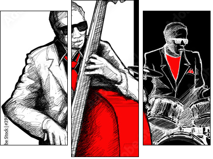 jazz band - Dreiteiliges Leinwandbild, Triptychon