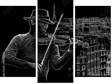 roofs in Paris - Dreiteiliges Leinwandbild, Triptychon