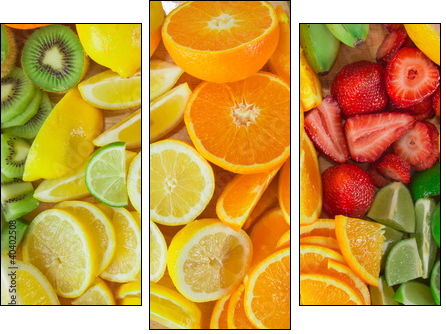 fruit background - Dreiteiliges Leinwandbild, Triptychon