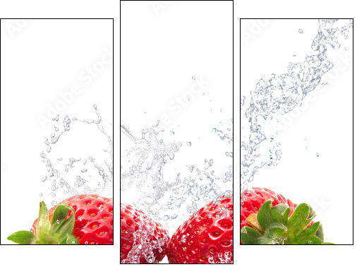 fragole splash - Dreiteiliges Leinwandbild, Triptychon