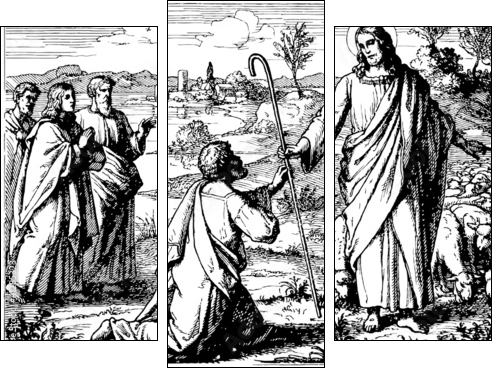 Good Shepherd - Dreiteiliges Leinwandbild, Triptychon