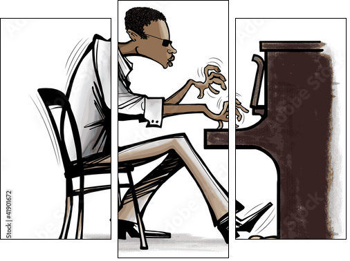 piano-Jazz - Dreiteiliges Leinwandbild, Triptychon