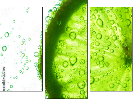 lime slice in water - Dreiteiliges Leinwandbild, Triptychon