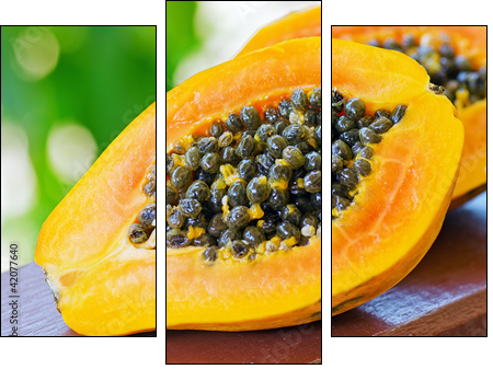 papaya - Dreiteiliges Leinwandbild, Triptychon