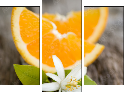 OrangenblÃ¼te - Dreiteiliges Leinwandbild, Triptychon