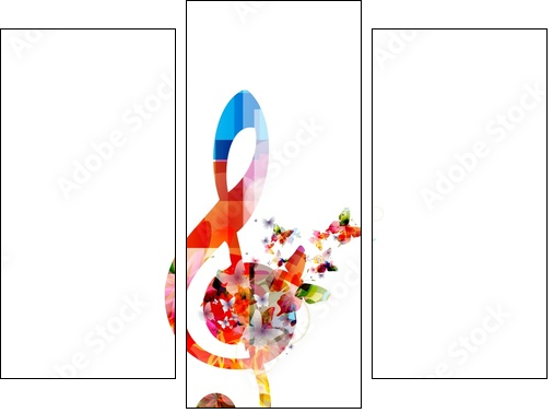 colorful music background - Dreiteiliges Leinwandbild, Triptychon