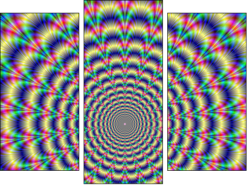 Psychedelic Pulse - Dreiteiliges Leinwandbild, Triptychon