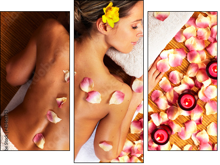 Young woman in Spa massage salon. - Dreiteiliges Leinwandbild, Triptychon