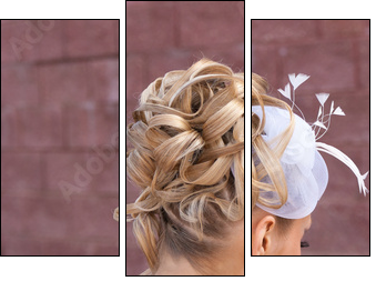 Back view of elegant wedding - Dreiteiliges Leinwandbild, Triptychon