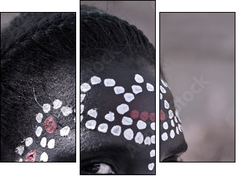 Tribal face - Dreiteiliges Leinwandbild, Triptychon