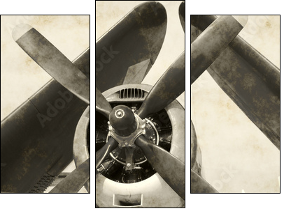 Wartime navy airplane with folded wings - Dreiteiliges Leinwandbild, Triptychon