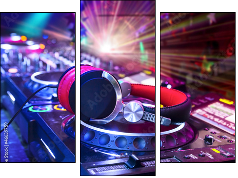 Dj mixer with headphones - Dreiteiliges Leinwandbild, Triptychon