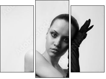 Nude elegant girl. - Dreiteiliges Leinwandbild, Triptychon