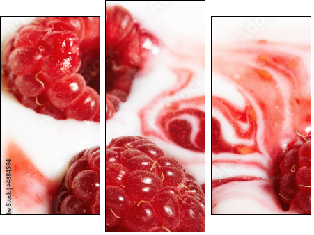 Raspberry and cream - Dreiteiliges Leinwandbild, Triptychon