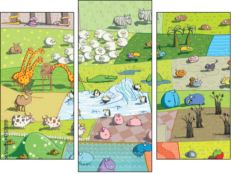 ZOO Landscape - Dreiteiliges Leinwandbild, Triptychon