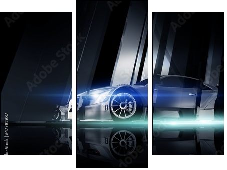 Performance Vehicle - Dreiteiliges Leinwandbild, Triptychon