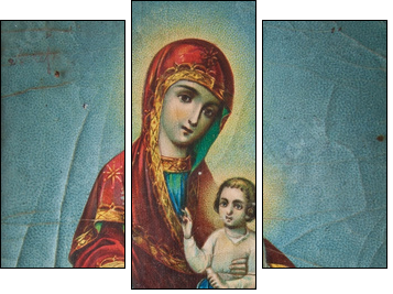 Orthodox Icon of the Mother of God - Dreiteiliges Leinwandbild, Triptychon