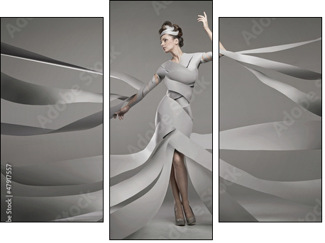 Fashion photo of a sexy woman - Dreiteiliges Leinwandbild, Triptychon