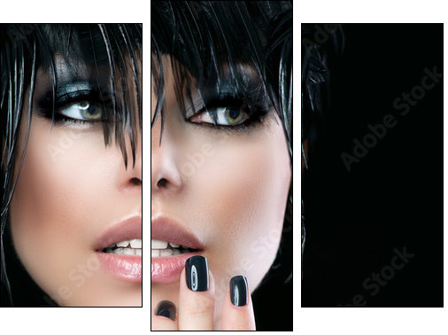 Fashion Art Portrait Of Beautiful Girl. Vogue Style Woman - Dreiteiliges Leinwandbild, Triptychon