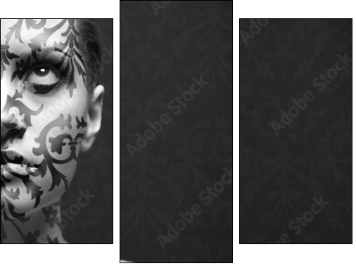 portrait of girl with make-up - Dreiteiliges Leinwandbild, Triptychon