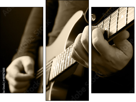 guitarist hands - Dreiteiliges Leinwandbild, Triptychon