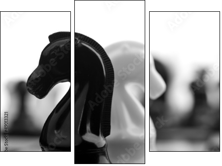 black and white knights - Dreiteiliges Leinwandbild, Triptychon