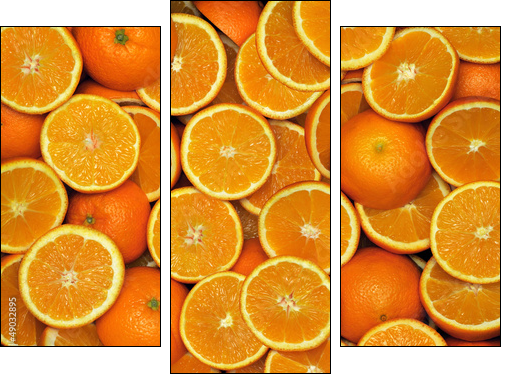 PomaraÅcze-poÅÃ³wki - Dreiteiliges Leinwandbild, Triptychon