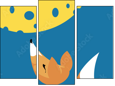 Fable of the fox and the cheese - Dreiteiliges Leinwandbild, Triptychon