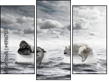 auf dem meer - Dreiteiliges Leinwandbild, Triptychon