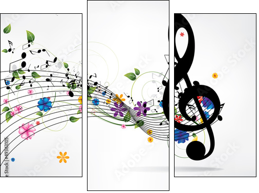 Musical abstract background - Dreiteiliges Leinwandbild, Triptychon