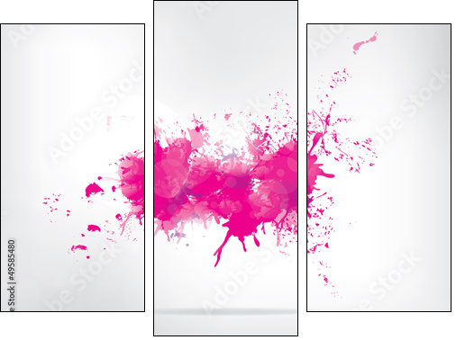 Colored paint splashes  on abstract background - Dreiteiliges Leinwandbild, Triptychon