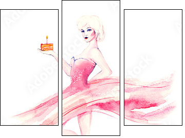 happy birthday - Dreiteiliges Leinwandbild, Triptychon
