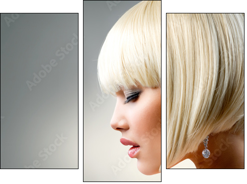 Beautiful Model with Short Blond hair - Dreiteiliges Leinwandbild, Triptychon
