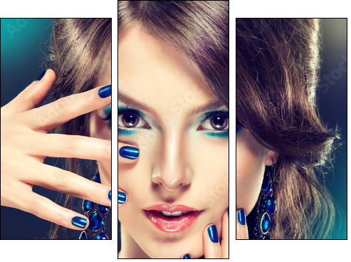Fashion  Girl Portrait - Dreiteiliges Leinwandbild, Triptychon