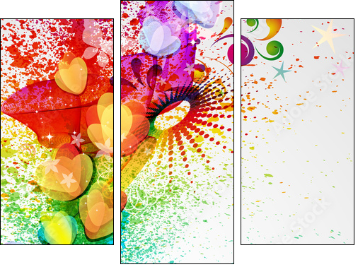 Floral design background. - Dreiteiliges Leinwandbild, Triptychon