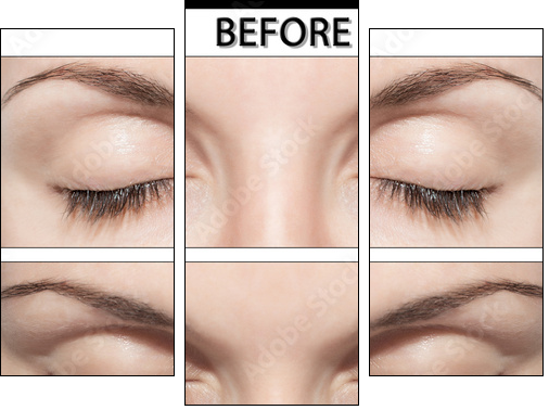 EYE AND FALSE EYELASHES - Dreiteiliges Leinwandbild, Triptychon