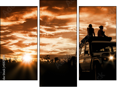 adventure sunset - Dreiteiliges Leinwandbild, Triptychon