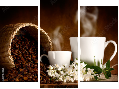 CaffÃ¨ in tazza - Dreiteiliges Leinwandbild, Triptychon