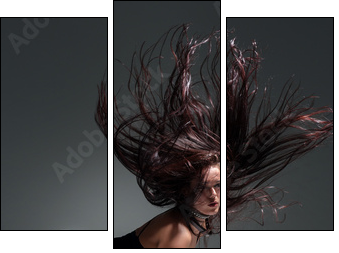 Woman dancing in studio - Dreiteiliges Leinwandbild, Triptychon