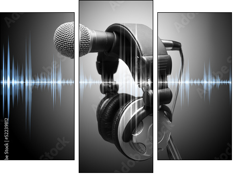 concepto de musica y grabacion en estudio - Dreiteiliges Leinwandbild, Triptychon
