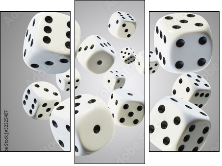 WÃ¼rfel, Perspektive, Fluchtpunkt, weiÃ 2 - Dreiteiliges Leinwandbild, Triptychon