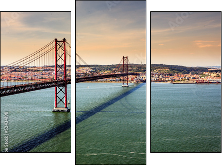 Bridge of 25th of April, Lisbon - Dreiteiliges Leinwandbild, Triptychon