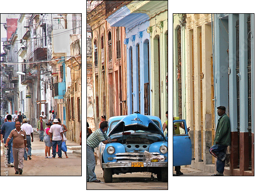 stalled in havana - Dreiteiliges Leinwandbild, Triptychon