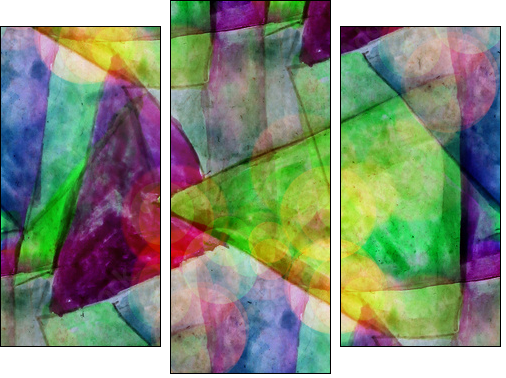 sunlight macro green, purple watercolor seamless texture paint s - Dreiteiliges Leinwandbild, Triptychon